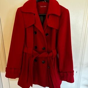 Calvin Klein Red Trench Coat